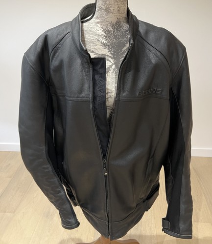 Blouson moto en cuir noir - @@,